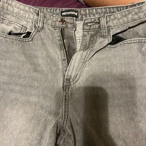 Grey and black ripped jeans nice fit